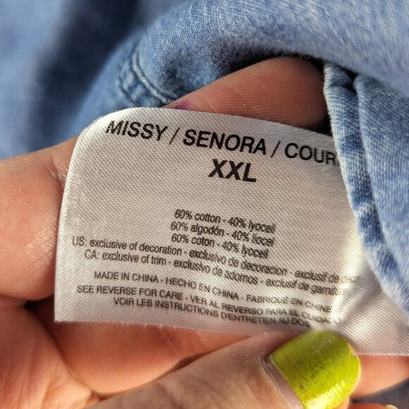 Vintage America Blues Long Sleeve Floral Embroidered Top XXL/2X - Picture 7 of 8